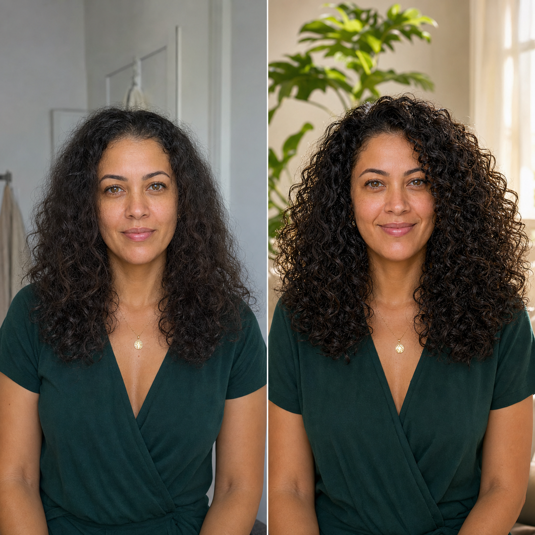 Cabelo feminino após o tratamento com o Óleo Capilar Batana