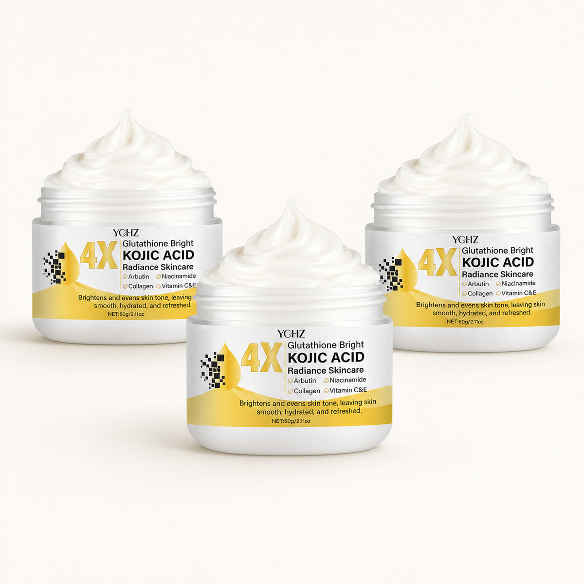 Kit com três potes do creme clareador YCHZ