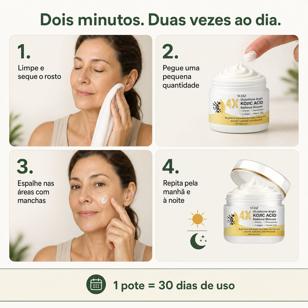 Como usar o creme clareador em quatro passos