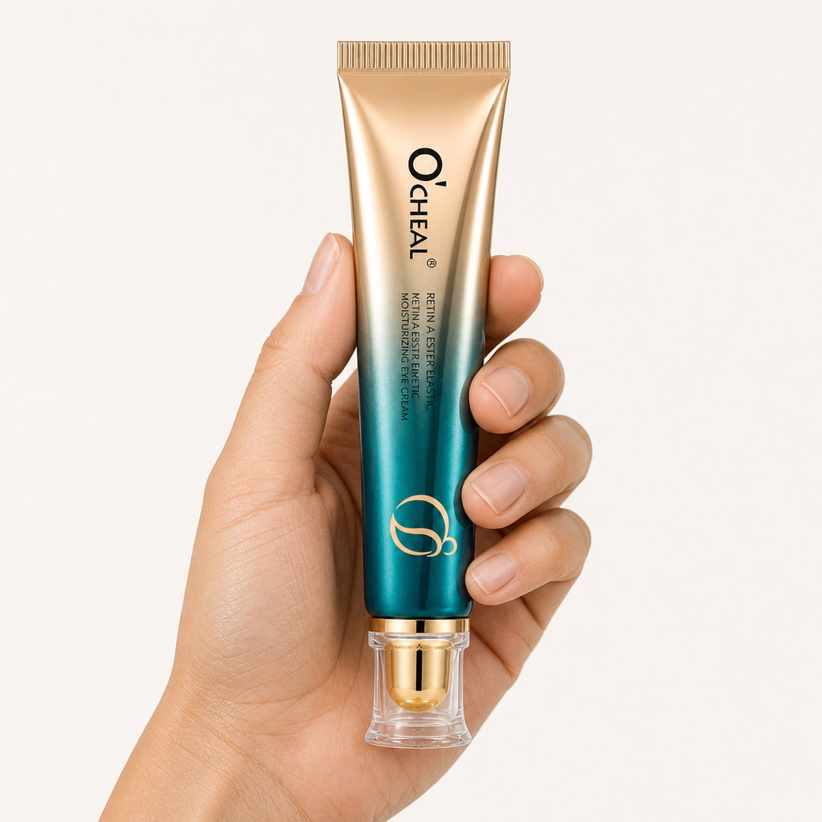 Roll-on Olyonze Olhar Leve com embalagem OCHEAL dourada e verde