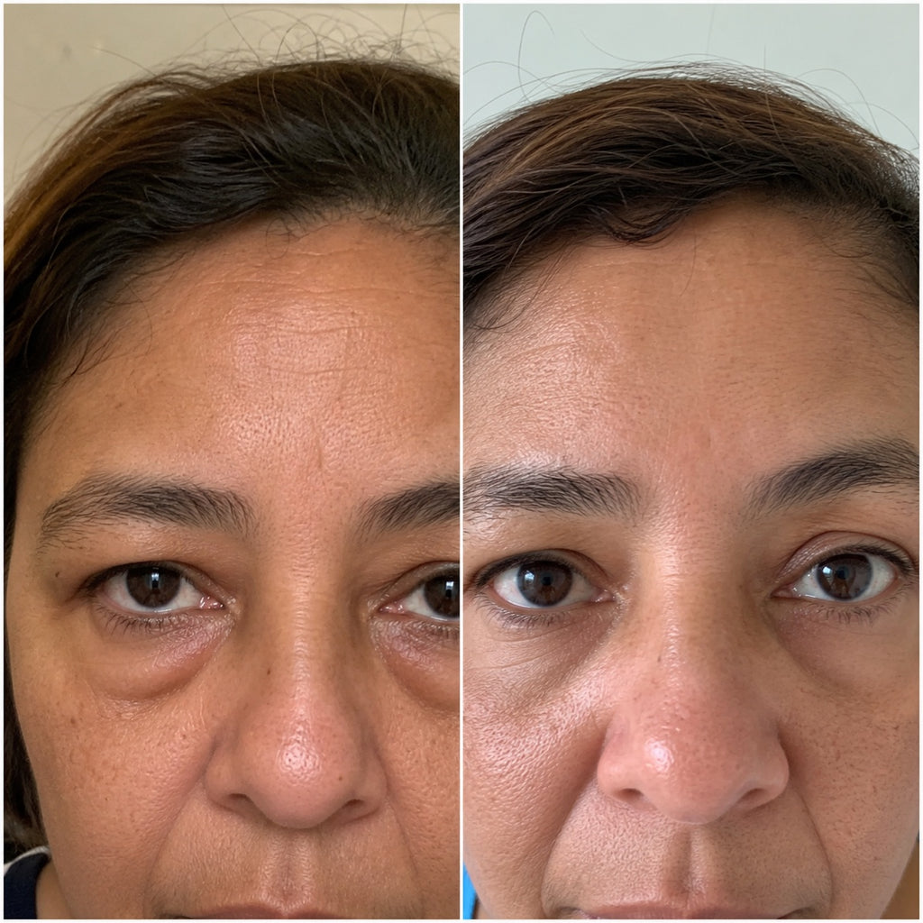 Resultado visual do cuidado para o contorno dos olhos