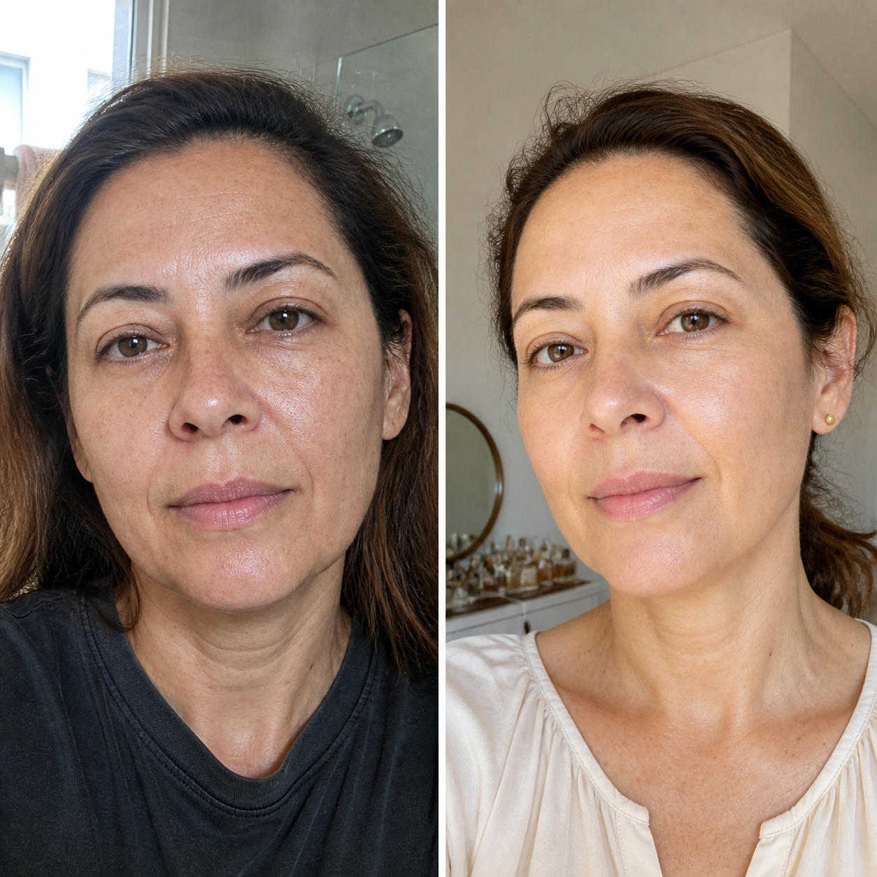 Pele do rosto após a aplicação da Máscara Peel-Off Ouro 24K